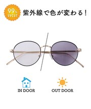メタルフレーム調光サングラス