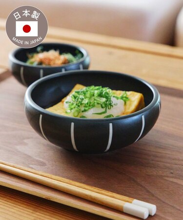 すくいやすい縦縞ボウル：13cm／新生活食器