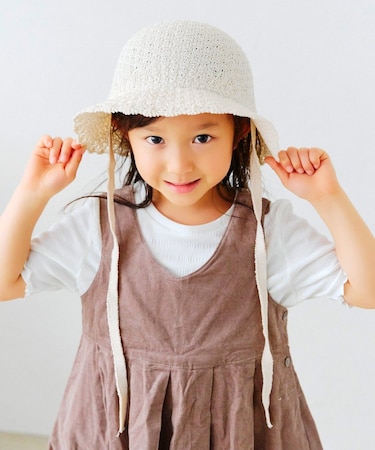 キッズレース編みバケットハット