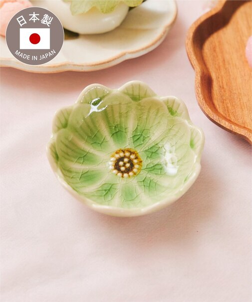 ガラス貫入華小皿：9cm／お茶とお団子