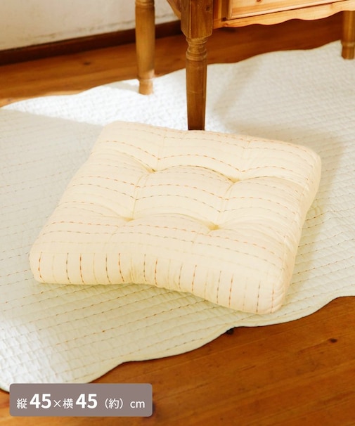 ボーダーステッチキルトシートクッション/キルトカントリー