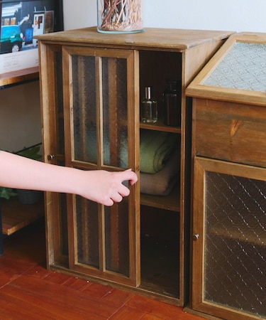 《WEB限定商品》フローラガラス引き戸棚