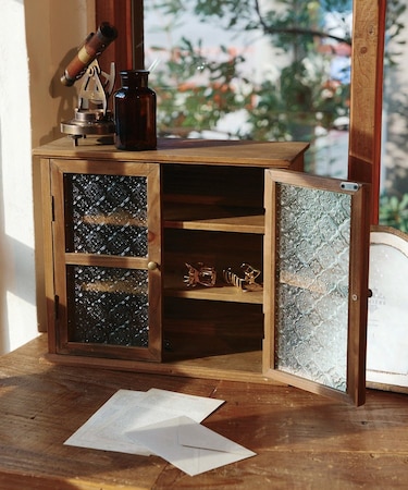 《WEB限定商品》フローラガラス両開きキャビネット