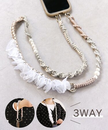 フリル3WAYスマホショルダーストラップ