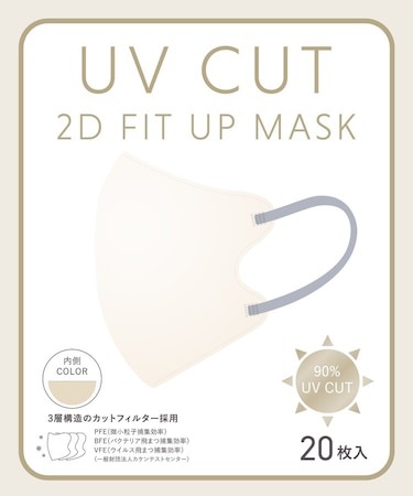 UVカット2Dフィットアップマスク20枚