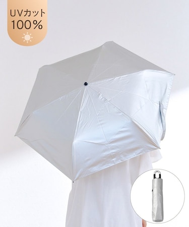 晴雨兼用カラビナ付きメタリック日傘