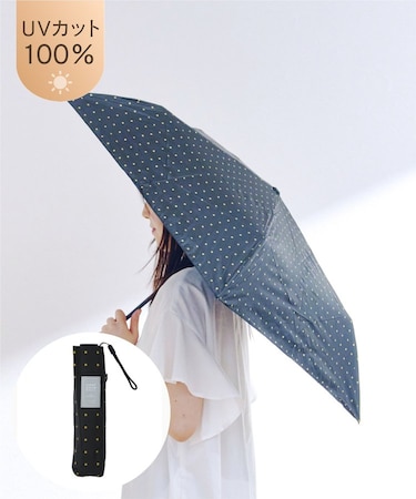 《超軽量！150g》晴雨兼用超軽量スリム折傘ドット