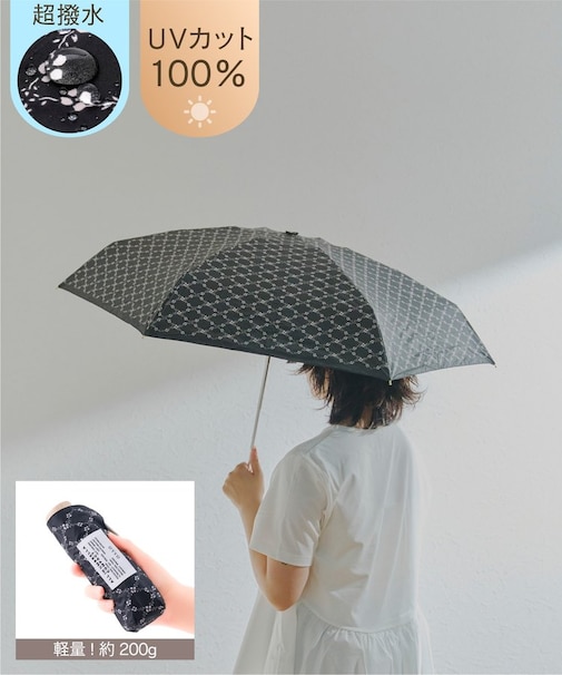 《超撥水》ALLIN晴雨兼用軽量傘折フラワークロス