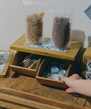 タイル2引き出しストレージラック/natural tile