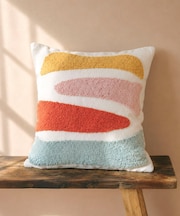 カラフルラインタフトクッションカバー:45×45cm