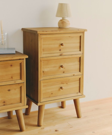 《WEB限定商品》3引き出しチェスト／natural vintage