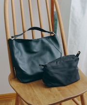 ポーチ付きフェイクレザー2wayバッグ