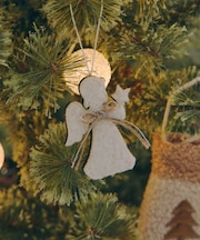 ウッドファブリックエンジェルオーナメント／Natural Christmas