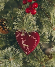 ファブリックハートオーナメント／Christmas