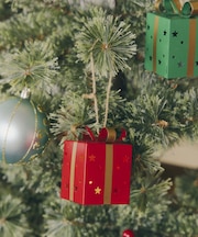《光る》ブリキプレゼントオーナメント／Christmas