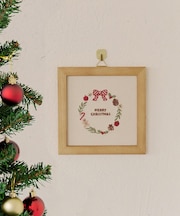 クリスマスリース刺繍パネル／Christmas