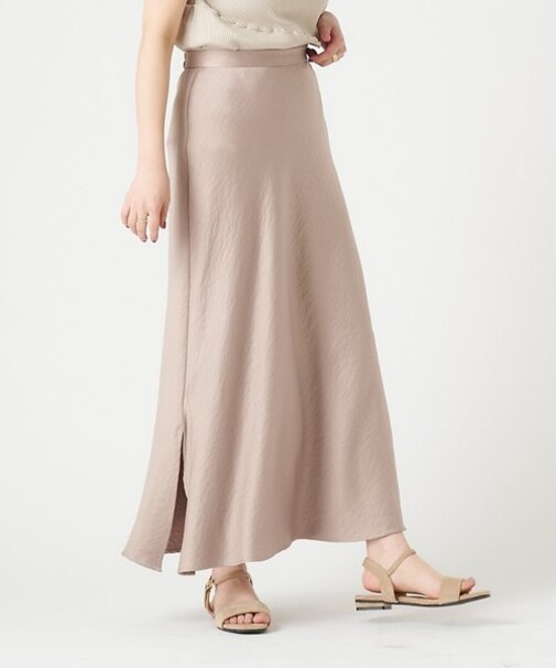 ビンテージサテンサイドスリットセミフレアスカート