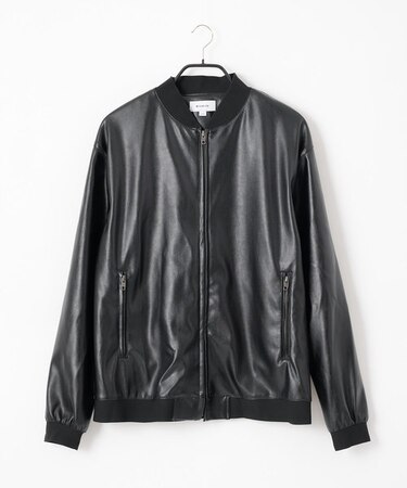 サステナビリティレザーボンバーブルゾン