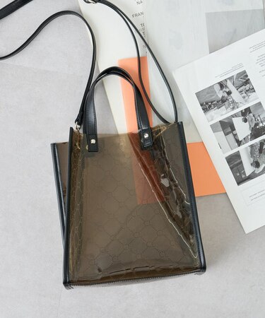 パンチングモノグラムPVCミニトートバッグ/ショルダーバッグ