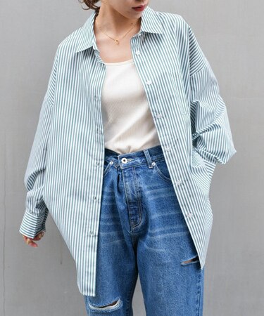 【WEB/一部店舗限定】TCブロードビッグストライプシャツ