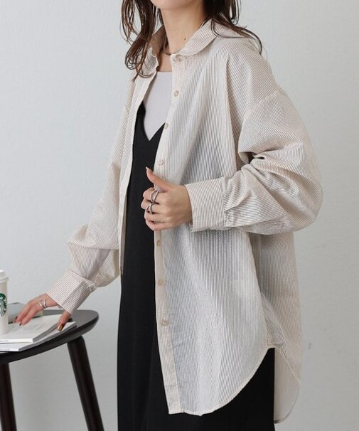 【WEB/一部店舗限定】シアーストライプBIGシャツ