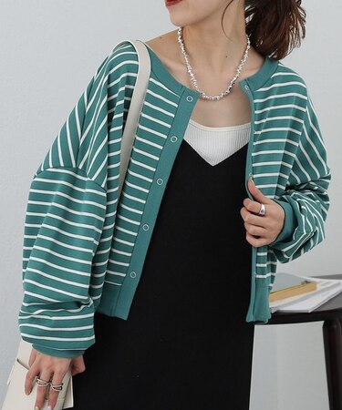 【WEB/一部店舗限定】ミニ裏毛2WAYショートカーディ