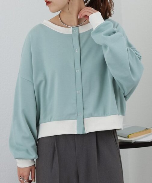 【WEB/一部店舗限定】ミニ裏毛2WAYショートカーディ