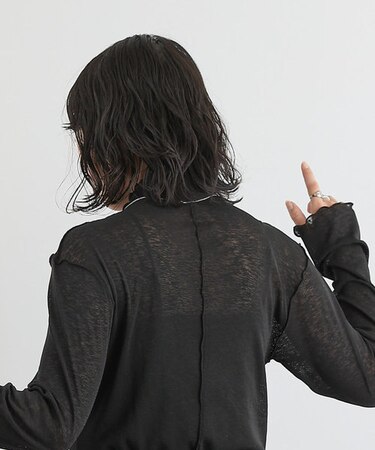 【WEB / 一部店舗限定】シアーネットハイネックメロープルオーバー