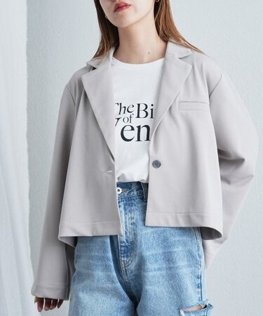 カットツイルクロップトシングルジャケット