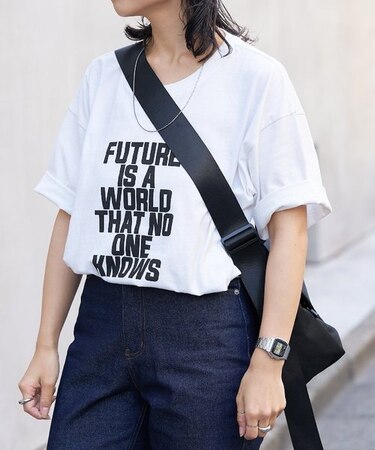 【着用動画あり】20/USA天竺プリントルーズTシャツ