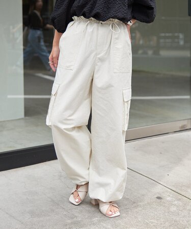 コットンナイロンドロストカーゴパンツ