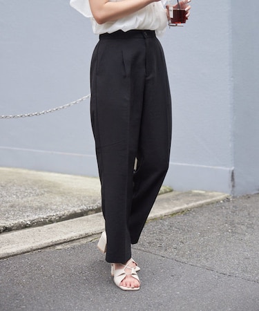 【S~Lサイズ展開】テックリネン美脚パンツ