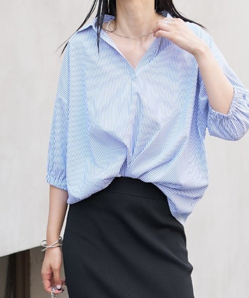 ストライプスキッパータックインシャツ