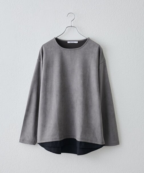 ストレッチスエードレイヤード長袖T
