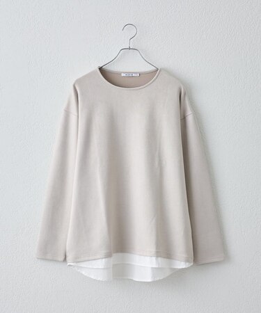 ストレッチスエードレイヤード長袖T