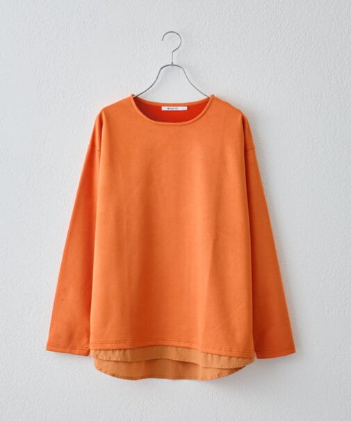 ストレッチスエードレイヤード長袖T