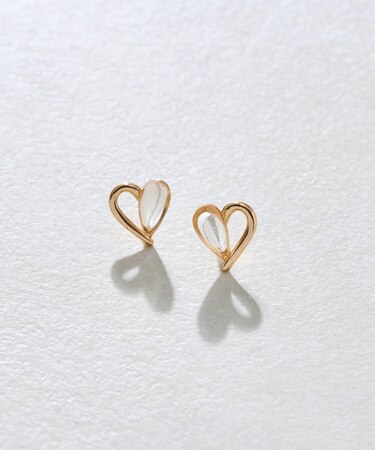クリア×メタルミニマムハートピアス