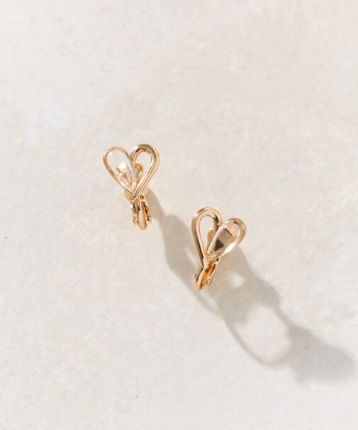クリア×メタルミニマムハートイヤリング