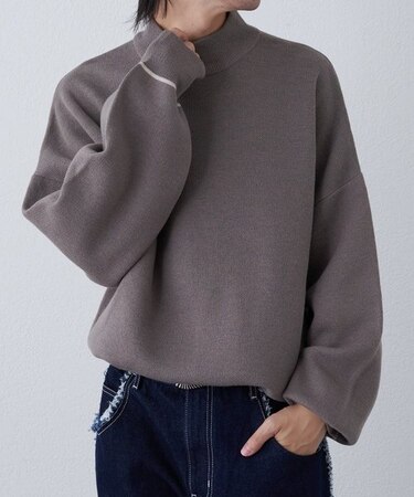 リサイクルポリハイネックニット