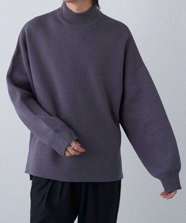 リサイクルポリハイネックニット