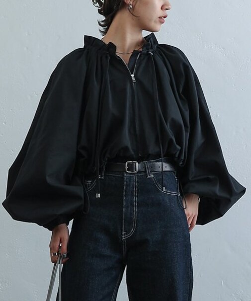 two one three nine +0 /ボリュームスリーブZIPブルゾン