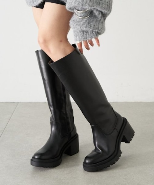 チャンキーソールロングブーツ