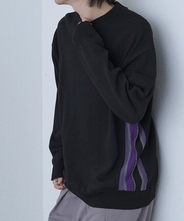 ハイゲージサイドバイカラーニット