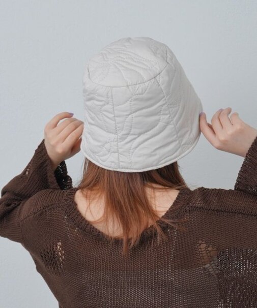 ニュアンス柄キルトボンディングハット