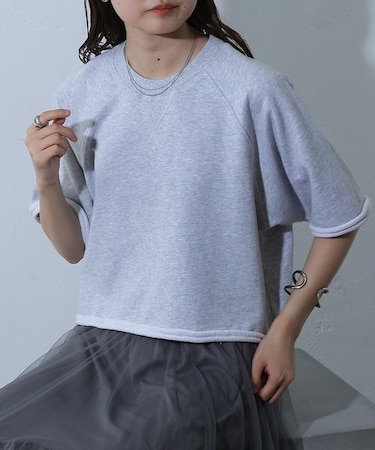 スウェットクルーハーフプルオーバー