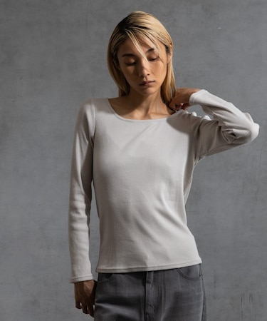 【paradigm】コットンリブスクエアネックカットソー