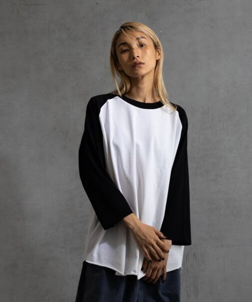 【paradigm】ガス焼き天竺七分袖ビッグラグランT