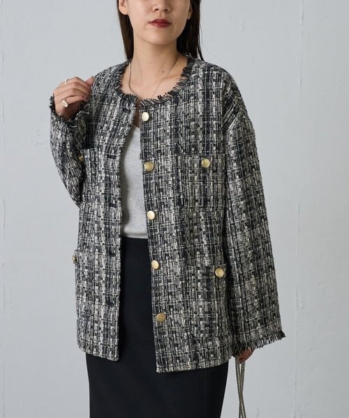 MIXツイードノーカラージャケット｜コロニートゥーワンスリーナインの