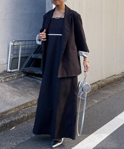 【オケージョン】バイカラー切替キャミワンピース