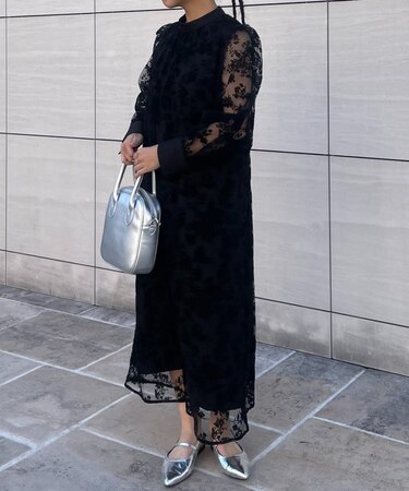 【オケージョン/着用動画あり】フロッキーチュール3WAYワンピース